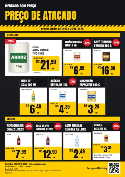 Modelo Atacado e Distribuição: fundo escuro, faixas zebradas e blocos de preço amarelos