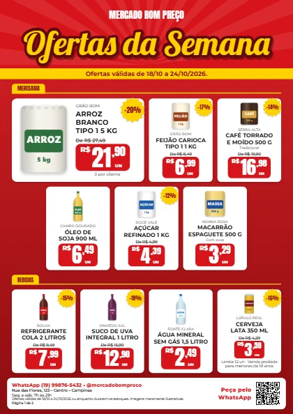 Exemplo de encarte no modelo Supermercado Popular